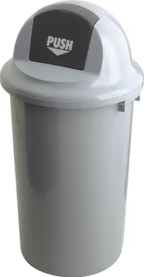 Produktbild von Abfallbehällter aus Kunststoff mit Klappdeckel, 47 Liter - Grau