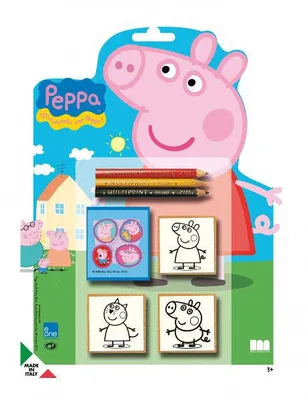 Productafbeelding van Peppa Pig Stempelset met potloden en inkt