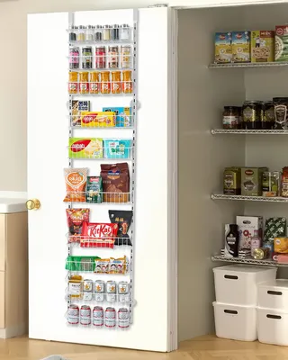 Obrázok produktu pre VEVOR Organizér do špajze nad dvere, 10-stupňové závesné stojany na korenie, pre domácu kuchyňu kúpeľňu, biely
