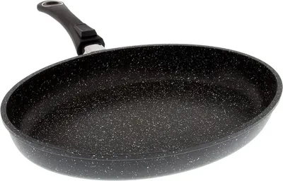 Productafbeelding van Gegoten Aluminium Vispan met Steenlook en Afneembare Greep 24-32 cm