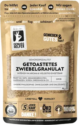Produktbild von Zwiebelgranulat, getoastet, glutenfreie Röstzwiebeln ohne Fett, 80g