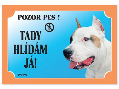 Obrázek produktu pro Tabulka Tady bydlím já! amer.staffordšírský terier 1ks