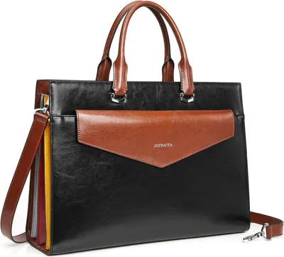 Produktbild von Hochwertige BOSTANTEN Damen Aktentasche 15,6 Zoll Leder Schultertasche Beige