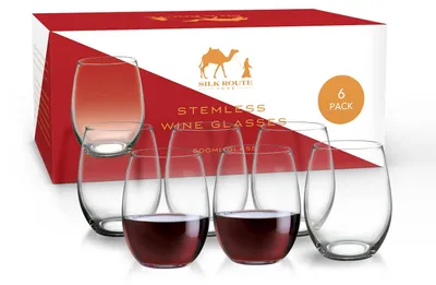 6 Stiellose Weingläser 500 ml – Glastumbler, spülmaschinenfest