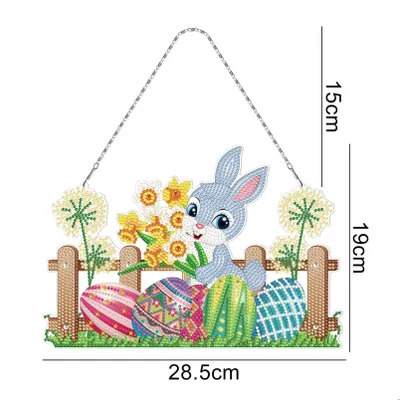 Zdjęcie produktu dla 5D Diamond Painting DIY Easter Rabbit Rhinestone Diamond Painting Pendant dla dorosłych Mosaic Craft Ornament Diamond Art Kits, YH302