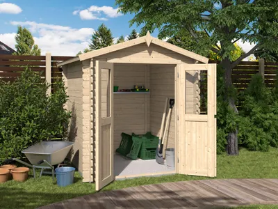 Produktbild von Gartenhaus BBH "Mini 2 B" 28 mm Satteldach