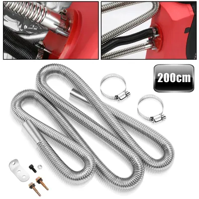 Produktbild von Ikodm Abgasschlauch 200 cm, Ø 25 mm Edelstahlrohr, nicht ausziehbar, für Fahrzeugheizung und Luftheizung, aluminiumfarben