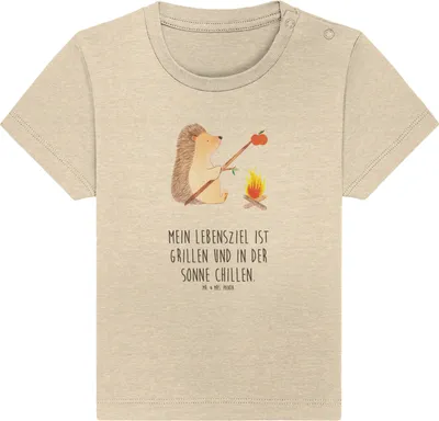 Produktbild von Mr. & Mrs. Panda  T-Shirt Igel Grillen 24. - 36. Monat - Natural Raw - Geschenk, Babyshirt, Motivation, Kleinkind Shirt, Arbeitslos, Baby, Ziele, Baumwolle, Spruch