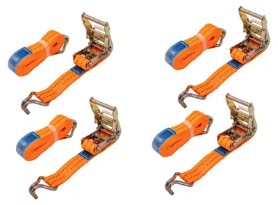 Produktbild von Satz Aus Vier Unitrailer 4M/35Mm/2T Orangefarbenen Transportgurten Mit Spannvorrichtung