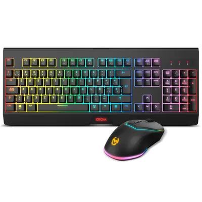 Immagine prodotto di Tastiera Krom NXKROMKBLSP nera colorata Qwerty spagnola