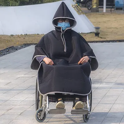 Productafbeelding van Rolstoeldeken Winter Warm Cover - Winddichte Fleece Cape met Capuchon