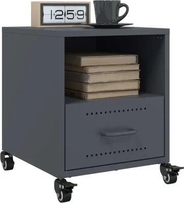 Obrázok produktu pre vidaXL Nočné stolíky 2 ks. Antracit 36x39x43,5 cm oceľ