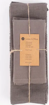 Produktbild von Linen & More Platzsets und Servietten Jazz 8er Set einfarbig taupe