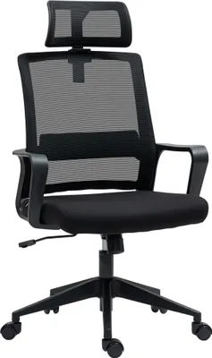 Produktbild von Fortuna Lai Bürostuhl Ergonomischer Schreibtischstuhl mit Armlehne, Verstellbar Kopfstütze, Höhenverstellbarer Mesh Drehstuhl mit Wippfunktion, Schwarz