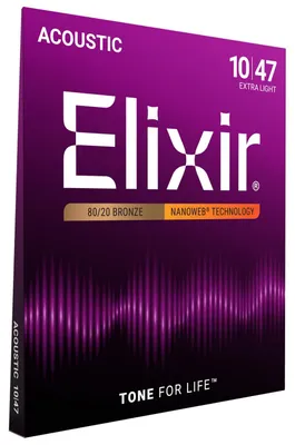 Produktbild von Elixir 11002 Saiten 80/20 Bronze Akustik-Gitarrensaiten NANOWEB Extra Light