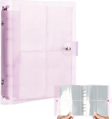 Productafbeelding van Kleine fotokaartenhouder, 200 vakken, 8 cm, paars, verzamelalbum