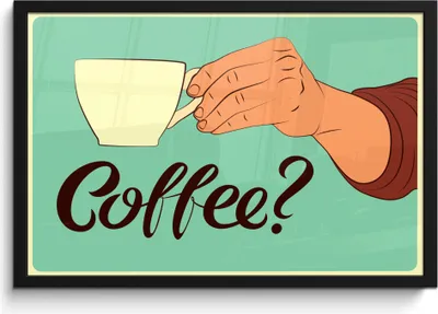 Produktbild von MuchoWow® MuchoWow® Gerahmtes Poster Sprichwörter - Vintage - Zitate - Kaffee? 60x40 cm - Poster mit zchwarzem Bilderrahmen - Printing - Wanddeko Schlafzimmer