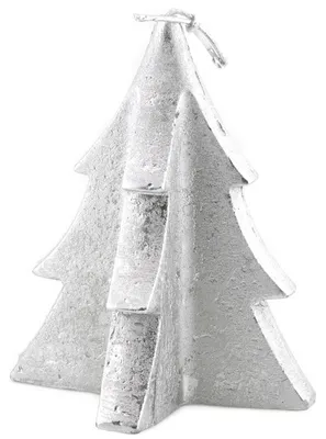 Image de HomeBound : Boule de Noël en forme de sapin, motif "Sojakerze", couleur argentée