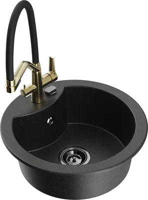 Produktbild von Mexen Diego 1-Becken-Granitspüle mit Mischbatterie Duo, Schwarz/Silbermetallic - 6512-73-671701-57-B