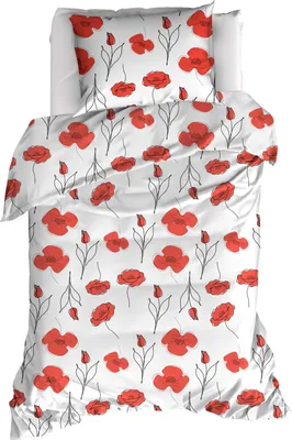 Produktbild von Moodit Bettbezug, Odil Poppy - 140 x 220 + 60 x 70 cm - Baumwolle