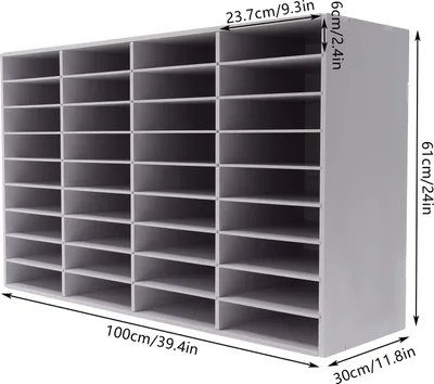 Zdjęcie produktu dla Taca na dokumenty 36 przegródek Taca na listy z płyty MDF Organizer na listy Taca na listy Biurowa skrzynka pocztowa Pojemnik na dokumenty