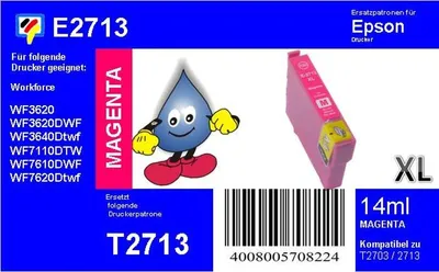 Produktbild von Dr. Inkjet Ersatzdruckerpatrone magenta XL mit 14ml Inhalt ersetzt T271340