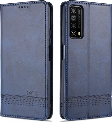 Obrázek produktu pro LaimTop Leather Case for Huawei P Smart 2021, Flip Cover Wallet Case Magnetic Closure Stand Protective Case for Huawei P Smart 2021 Blue