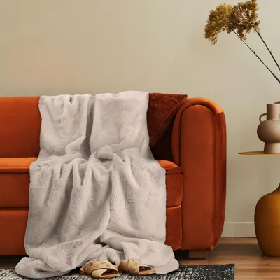 Produktbild von Deko Wohnzimmer Decke Kuscheldecke Tagesdecke Sofadecke Waschbar Weich Soft 200x240cm Creme
