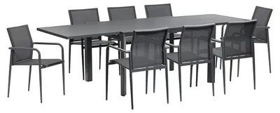 Produktbild von Gartenmöbel aus Aluminium und grauem Textilene für 6–10 Personen