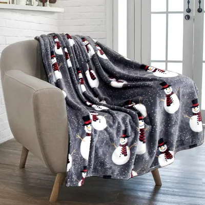 Produktbild von Weihnachtsdecke – Winterdecke – 150 x 130 cm –  Weihnachtsdecke – Superweich – Winterdecke – Weihnachtsdecke – Überwürfe – Schneemann