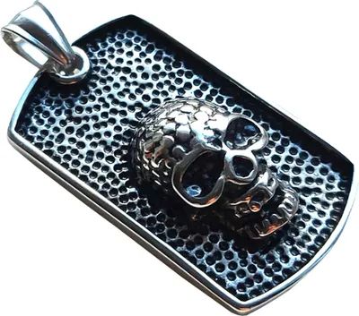 Produktbild von Edelstahl Anhänger aus 316L Totenkopf