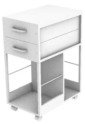 Aktenschrank mit Schublade, weiß, 30x48x64 cm, auf Rollen
