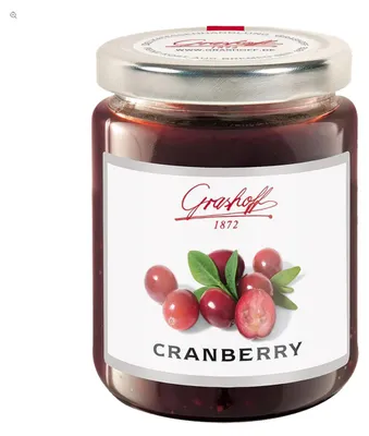 Obrázek produktu pro Grashoff Cranberry Jam Extra ovocná sladká ovocná pomazánka 250g