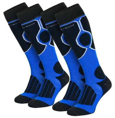 Produktbild von Black Snake® 2 Paar Skisocken für Damen und Herren Funktionssocken Sportsocken - Schwarz/Blau - 39/42