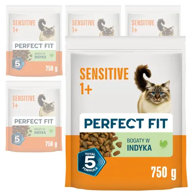 Produktbild von Perfect Fit Sensitive 1+ mit Pute 6x750g Trockenfutter Für Katzen