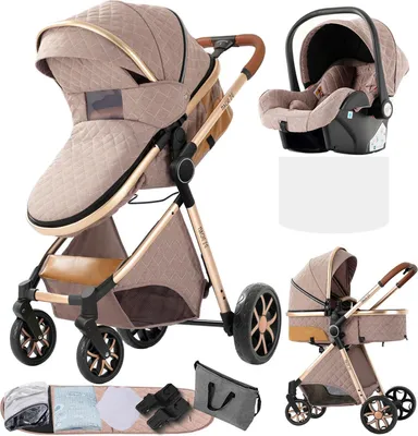 Obrázek produktu pro Dětská autosedačka, konstrukce 3 v 1, kompaktní a skládací, KHAKI
