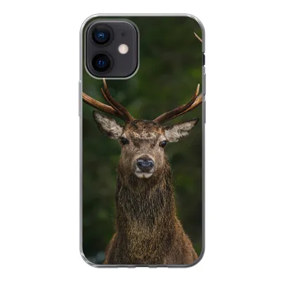 Produktbild von MuchoWow® Handyhülle Schutzhülle Hülle für iPhone 12 Hirsch - Geweih - Natur Silikon Softcase Handy Hülle - Schutzhülle