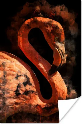 Produktbild von MuchoWow® Poster Porträt - Rosa - Flamingo 60x90 cm - Wanddekoration