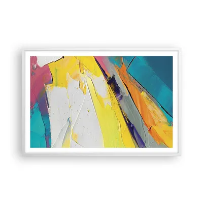 Produktbild von Gerahmtes Poster - Weißer Rahmen - Deadlock Farben dreidimensional - 91,5x61 cm - Wand Bild - Wanddeko - Wandbilder - Kunstposter - Wandposter - Bilderrahmen - Bilder - Kunstdruck - P2WAA91x61-4871