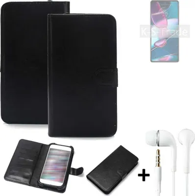 Produktbild von K-S-Trade Wallet Case Handyhülle kompatibel mit Motorola Edge 30 Pro Schutzhülle Flip cover Flipstyle Tasche Hülle Flipcover Slim Bumper schwarz +