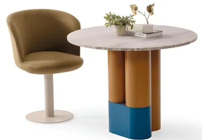 Image de Ensemble de cuisine able en marbre design Chaise rembourrée 2 pièces