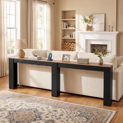 Produktbild von Konsolentisch, 240 cm x 15 cm Beistelltisch, Landhausstil Flurtisch, für hinter dem Sofa, im Flur & Wohnzimmer, schmaler Sofatisch