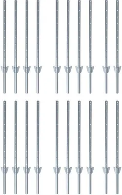 A set of fence posts arranged in a grid.