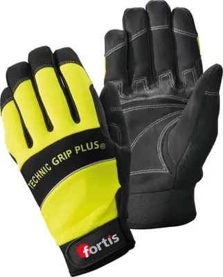 Produktbild von Fortis Innovation Handschuh Technic Grip +, Gr.10,gelb/schw.,FORTIS