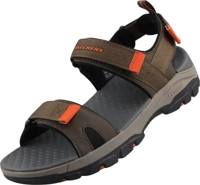 Produktbild von Skechers Herren-Sandale RELAXED FIT TRESMEN - RYER Oliv-Grün-Orange, Farbe:grün, EU Größe:42