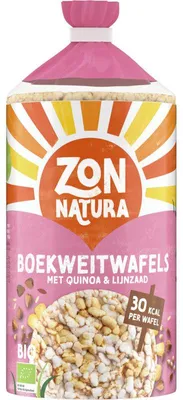 Produktbild von Zonnatura Boekweitwafel Quinoa & Lijnzaad 100g – Gezonde, knapperige snack