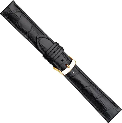 Produktbild von Uhrenarmband Kalbsleder schwarz Herzog Rom Premium 20885G, Stegbreite:20mm