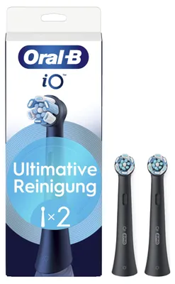 Produktbild von Oral-B iO Ultimate Clean iO Ultimative Reinigung, Original Aufsteckbürsten, Schwarz, 2 Stück, 2 Stück(e), Schwarz, 3 Monat( e), Oral-B, iO, 212 mm