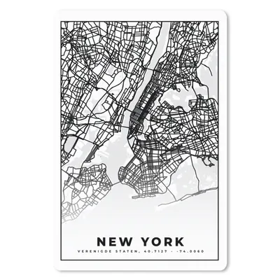 Produktbild von MuchoWow® Mauspad Mousepad New York - Stadtplan - Schwarz und weiß - Karte 40x60 cm - Mousepads - Maus Mat - Pad - Mausunterlage - Schreibtisch Accesoire