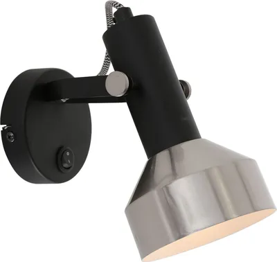 Produktbild von Steinhauer Spotleuchte Acier 1-flammig Mattes Schwarz mit gebürstetem Stahl 30x11cm